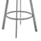 Armen Living Bronson 25" Counter Height Swivel Bar Stool in Silver Finish and White Faux Leather 721535761906 - alternate 6